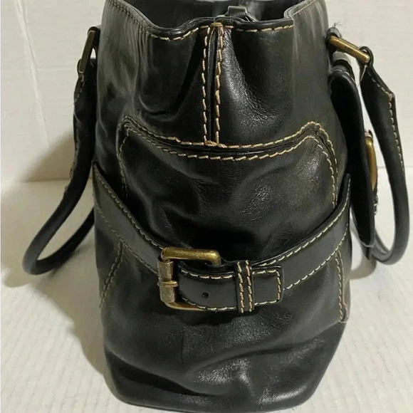 Michael kors black leather satchel handbag w - Picture 7 of 11